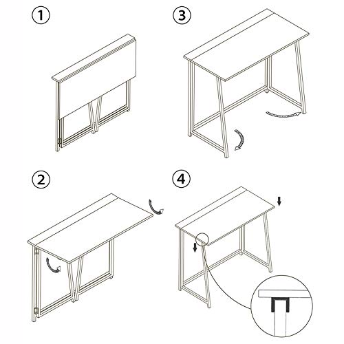4NM 31.5" Small Desk No-Assembly Folding Computer Desk Home Office Desk Study Writing Table for Small Space Offices - Natural and White