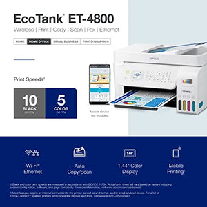 Epson EcoTank ET-4800 Wireless All-in-One Supertank Printer - White