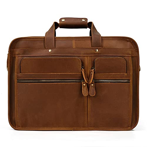 FENXIXI Retro Handbag Large Capacity Briefcase Multi-Compartment Computer Bag Messenger Men's Bag Large Bag (Color : A, Size : 45 * 31 * 16cm)