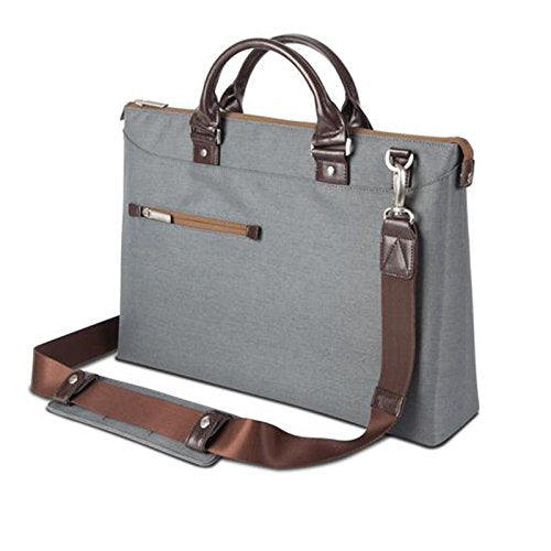 Moshi Urbana Briefcase – Slim Laptop Case with Shoulder Strap - Mineral Gray