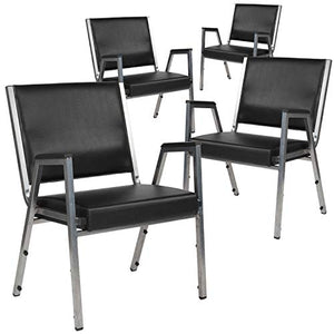 Flash Furniture 4-XU-DG-60443-670-1-BK-VY-GG Bariatric Chairs, 4 Pack, Black Vinyl