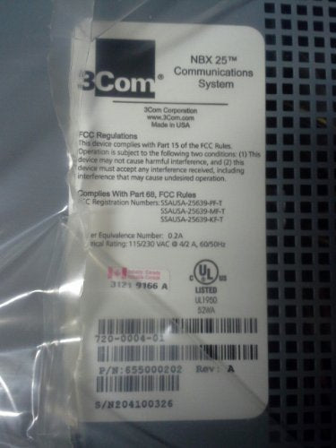 3Com 3C10236 NBX 25 Chassis with 3 Cards and Power Supply