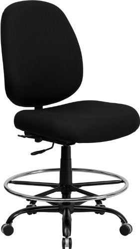Flash Furniture HERCULES Series Big & Tall 400 lb. Rated Black Fabric Drafting Chair