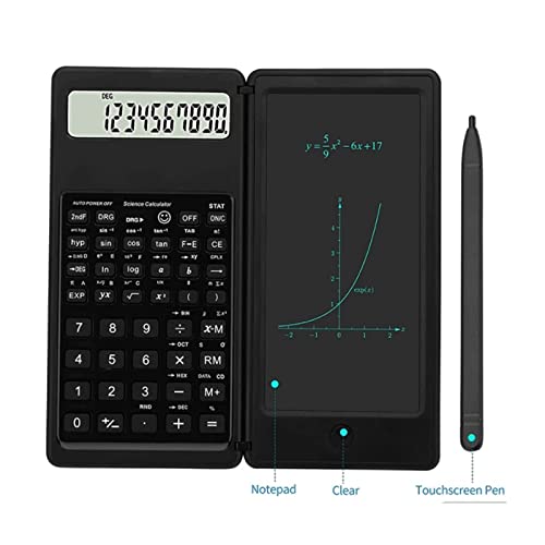 WYXBY Scientific Calculator 10-Digit LCD Display with Writing Tablet for High School and College (Color: D)