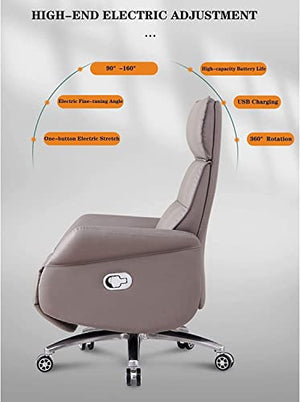 HUIQC Executive Boss Chair with 160° Recline and USB Charging - Gray