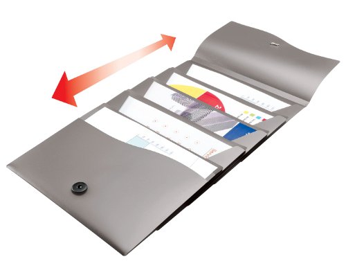 Avery Slide and View Expanding File, Gray, Five Pockets, Letter Size, 1 Folder (73518)