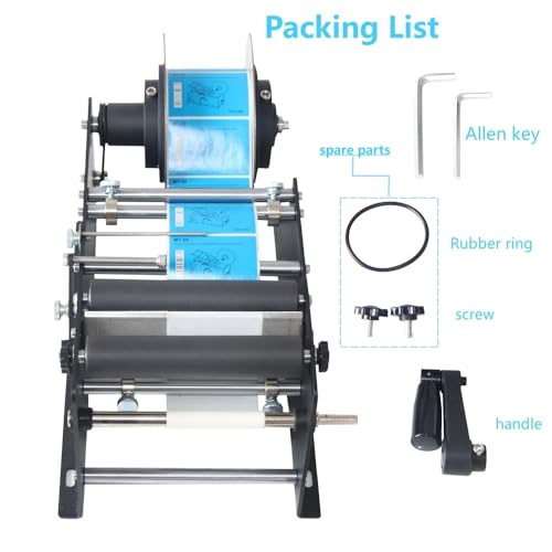 ZONEPACK Manual Labeling Machine for Bottles - Upgraded Label Applicator Sticker Printer with Handle