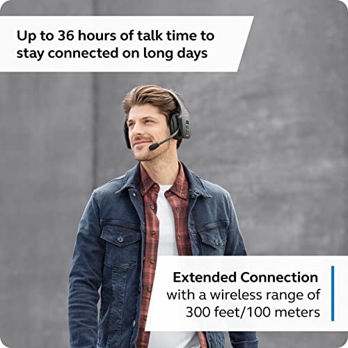 BlueParrott S650-XT Bluetooth Convertible Headset with Noise Cancellation, Extended Range, IP54 Protection - Black