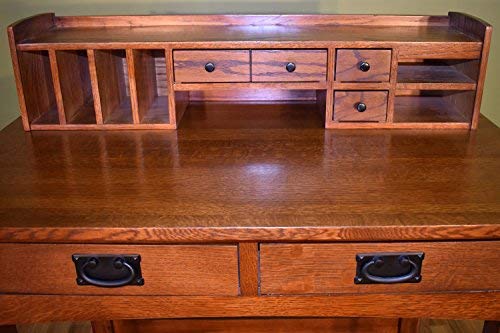 Mission Quarter Sawn Oak Desk with Two Drawers & Storage