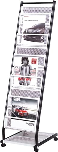 WEBERT Floor-Standing Magazine Rack - 7 Pocket Commercial Brochure Display Stand