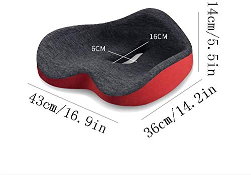 XIXIDIAN Memory Foam Seat Cushion for Office Chair - Sciatica & Lower Back Pain Relief