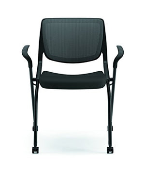 HON Motivate Guest Chair with Fixed Arms - Onyx Shell, Centurion Black