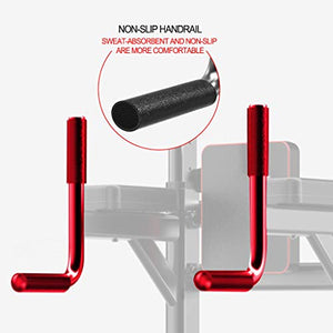 vin Power Tower Pull Up Bar Dip Station Adjustable Height Strength Training Workout Equipment with Dumbbell Bench for Home Gym