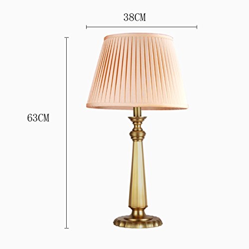 HZB Modern Minimalist Copper Copper Lamp Lamp American Living Room Bedroom Bedside Lamp Creative Lamp