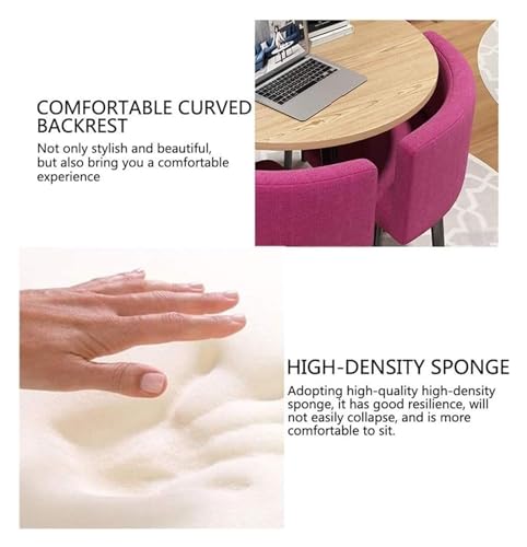 DioOnes Modern Round Table Set - 90cm Wooden Table & Chair Set