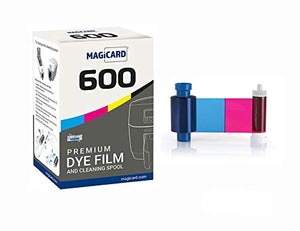 Magicard 600 Printer 2 x MB300YMCKO Color Ribbon - YMCKO - 600 Prints (Total) with Bodno Premium CR80 30 Mil Graphic Quality PVC Cards - Qty 300