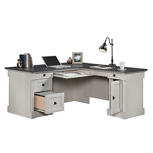 Sauder Palladia L-Shaped Home Office Desk, Glacier Oak Finish, 68.74" x 65.12" x 29.61