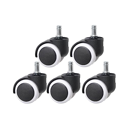 LEJDI Office Chair Caster Set - 5 Pcs 10mm/11mm 2 Inch Universal Wheels (Matte Black-11mm)