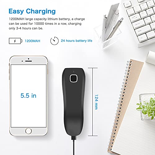 NETUM C740 Mini Barcode Scanner, Bluetooth & 2.4G Wireless 3-in-1 Portable USB CCD Image Reader