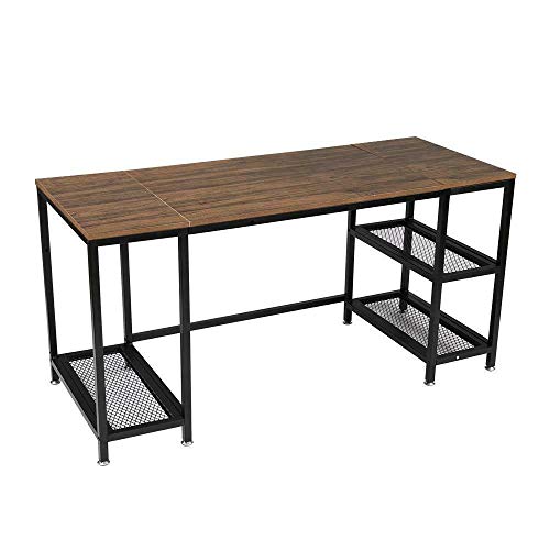 ADHW 59 inch Computer Writing Desk Work Study Office Table for PC Workstation Brown