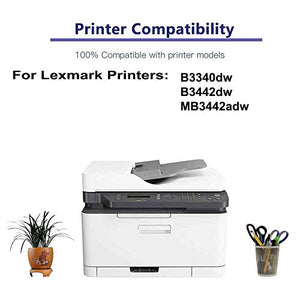 3-Pack Compatible High Capacity B341000 Toner Cartridge use for Lexmark B3340dw, B3442dw, MB3442adw Printer (Black)