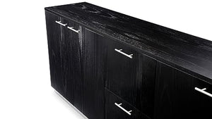 Zuri Furniture Reagan Modern Black Storage & Filing Cabinet Credenza