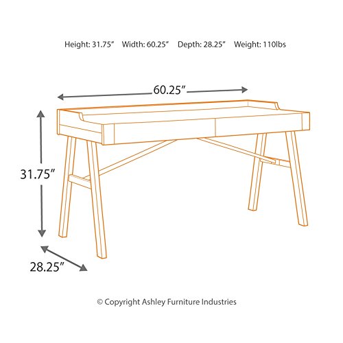 Ashley Furniture Signature Design - Raventown Home Office Desk - Contemporary - Grayish Brown Finish