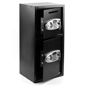 JYOSTORE Security Safe Box Safe Deposit Box with LCD Screen and Digital Lock, Digital Safe Box, with Two Keys,Carbon Steel Construction Great for Home, Hotel and Office