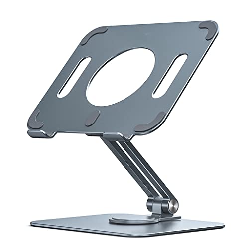 EYHLKM Tablet Stand Desk Riser 360 Rotation Multi-Angle/Height Adjustable Foldable Holder Dock for 5-13.9 Inch Phone Tablet Laptop (Color : B)