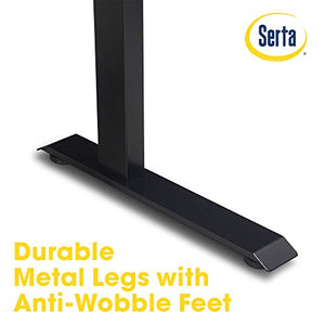 Serta Creativity Electric Height Adjustable Desk, 47" Inch Wood Desktop Sit Stand Table for Office, Work from Home Furniture, Easy to Assemble, Dark Brown