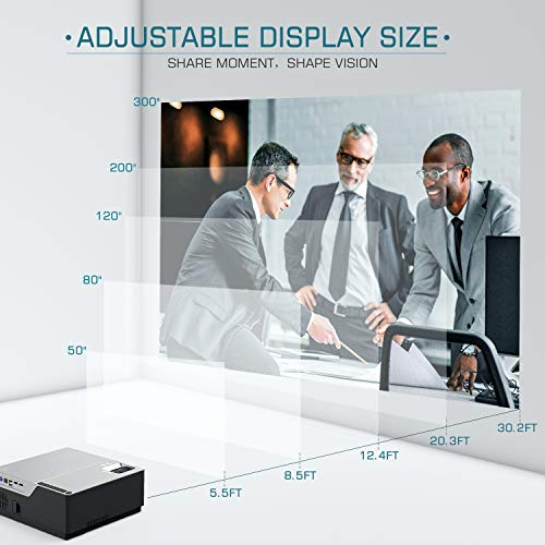 VANKYO Performance V600 Native 1080P LED Projector, 6500 Lux HDMI Projector with 300" Display Compatible with TV Stick, HDMI, VGA, USB, Laptop, iPhone Android for PowerPoint Presentation