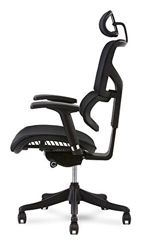 X Chair X1 Task Chair, Black Flex Mesh with Headrest