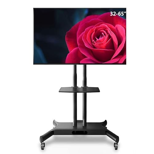WAWJB Mobile TV Cart TV Floor Stand for 32-65" TVs with AV Shelf & Camera Holder