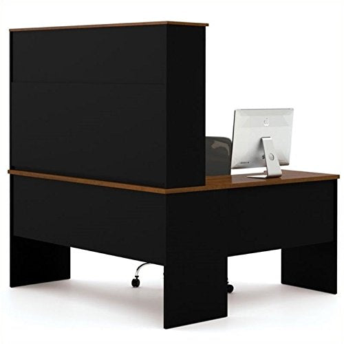 Bowery Hill L-Shaped Computer Workstation with Hutch in Tuscany Brown