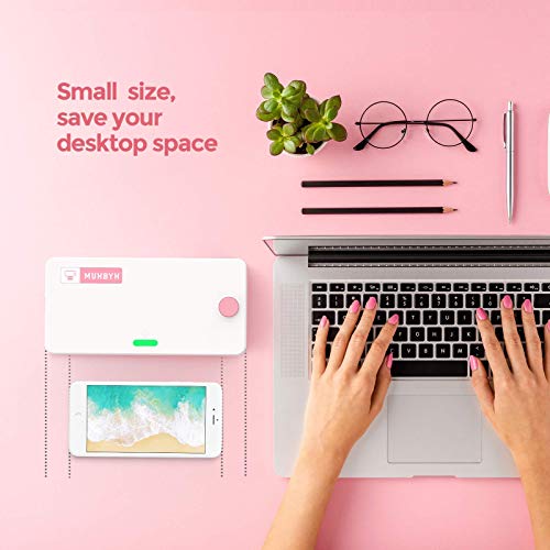MUNBYN Thermal Label Printer, Pink Thermal Stickers & Shipping Label