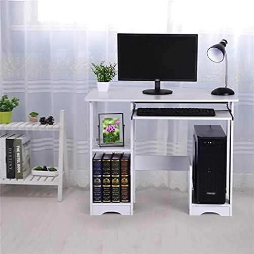 QIAOLI Folding Desk Computer Desk, Desktop Home Modern Simple Minimalist Desk Writing Desk Laptop Study Table Office Workstation for Home Office,White Computer Desk