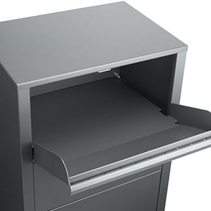 Large Steel Freestanding Floor Parcel Lockable Drop Slot Mail Box, Grey
