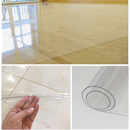 None Office Chair Mat for Hard Floors - PVC Transparent Non-Slip Durable Protector (160x180cm)