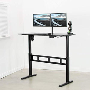VIVO Electric 55 x 24 inch Stand Up Desk, Complete Height Adjustable Standing Home & Office Workstation with Push Memory Controller, Black Frame and Top, DESK-E155TB