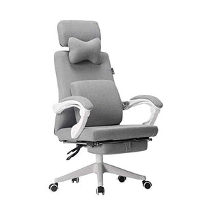 CLoxks Office Swivel Lounge Chair with Extended Headrest and Foot Pedal Reclining