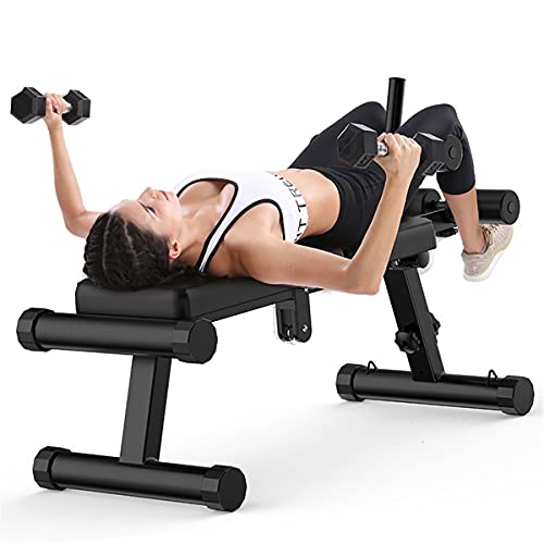 ZHBW Foldable Weight Bench, Adjustable Fitness Sit Up Ab Bench Incline/Decline Press Strength Training Equipment for Home Gym Weight Lifting Full Body Workout