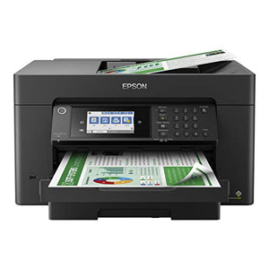Epson Workforce Pro WF 7820C Wireless Wide-Format All-in-One Color Inkjet Printer for Home Office - Print, Scan, Copy, Fax - 25 ppm, 4800 x 2400 dpi, 250-Sheet, 4.3" LCD, Auto 2-Sided Printing