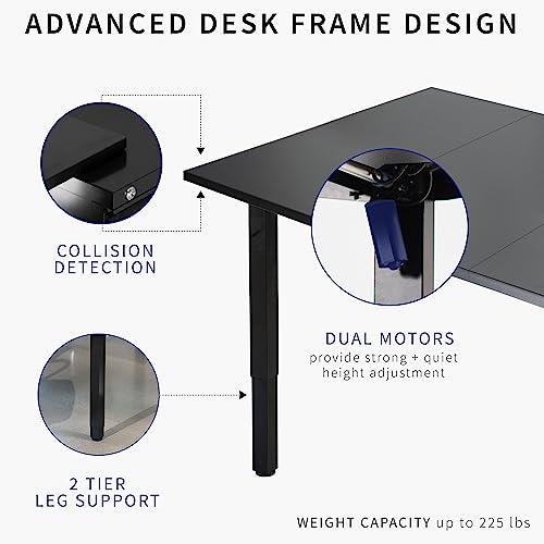 VIVO Electric Height Adjustable Stand Up Desk, Rustic Vintage Brown Table Tops, Large Standing Workstation - DESK-KIT-404N