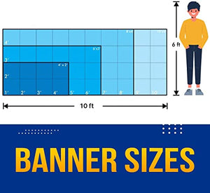 Custom 13oz Vinyl Banner by DOT4DOT - Personalized customizable full color design banners signs printing for indoor outdoor events retail birthday business backdrop shop (5x25)