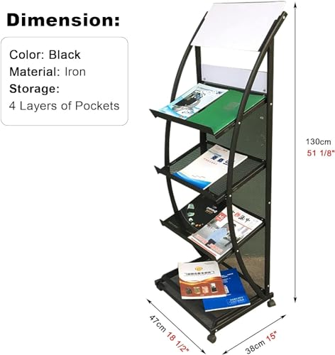WEBERT Floor-Standing Magazine Rack Organizer Stand