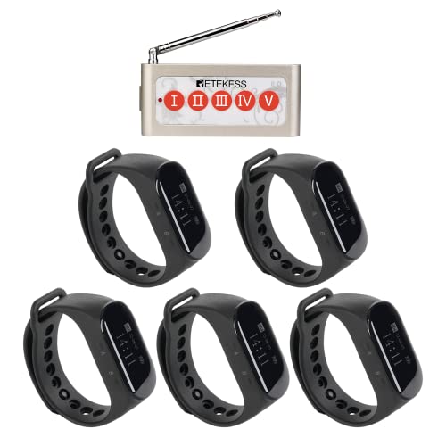 Retekess TD155 Wireless Calling System - 5 Watch Receiver, 1 5-Key Call Button