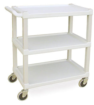 Lakeside 2000 Plastic Utility Cart, Weight Capacity 300 lb, 3 Shelves, 17-1/8" x 32-1/2" x 34-7/8", White