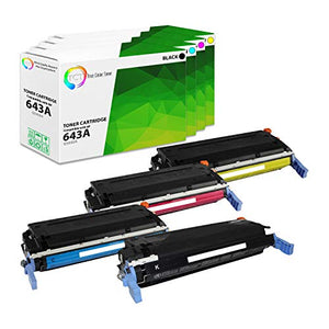 TCT Premium Compatible Toner Cartridge Replacement for HP 643A Q5950A Q5951A Q5952A Q5953A Works with HP Color Laserjet 4700DN 4700DTN 4700N 4700PH+ Printers (Black, Cyan, Magenta, Yellow) - 4 Pack
