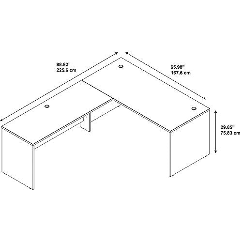Bush Business Furniture Series C Elite 66W x 30D Desk Shell with 60W Return in Hansen Cherry