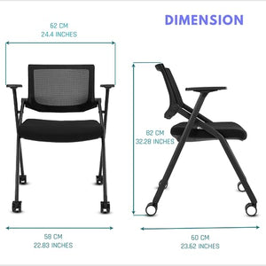 BROBRIYO Stackable Conference Room Chairs with Wheels - 30 Pack, Ergonomic Mesh Back and Arms